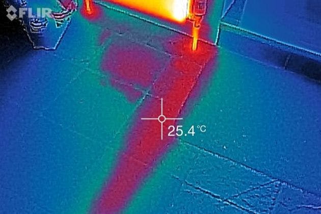 Customer had complained of a lost of pressure. We located the leak with the use of our thermal imaging camera